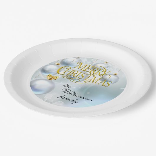 White Ornaments Merry Christmas - Personalize Papieren Bordje (Gekanteld)
