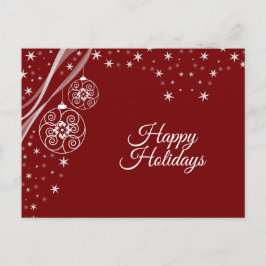 White Ornaments Red Elegant Briefkaart