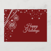 White Ornaments Red Elegant Briefkaart (Voorkant)