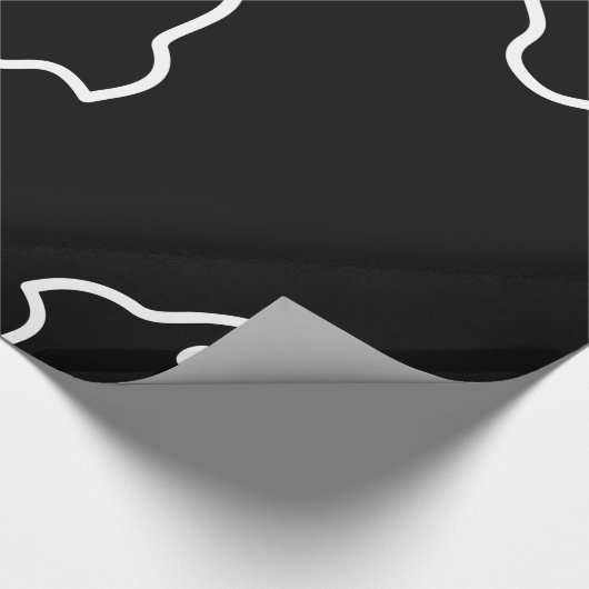 White Outline Ghost in Black Background Cadeaupapier (Hoek)