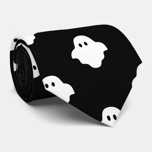 White Outline-hosts Stropdas (Opgerold)