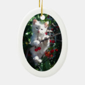 White Oval Shape Photo Lijst Keramisch Ornament (Achterkant)