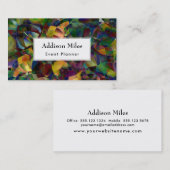 White Over Colorful, Kaleidoscopische kunst Visitekaartje (Voorkant / Achterkant)