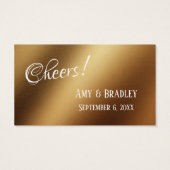 White Over Faux Gold, 3 Punch Drink Tickets Visitekaartjes (Achterkant)