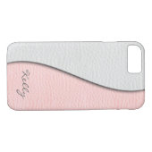White over roze lederen blik Case-Mate iPhone case (Achterkant (Horizontaal))
