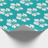 White over Zee Green Hibiscus Cadeaupapier (Hoek)