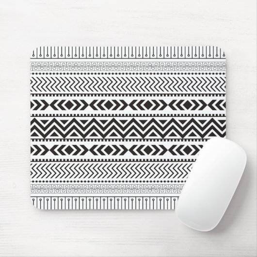 White over zwart modern patroon muismat (Met muis)