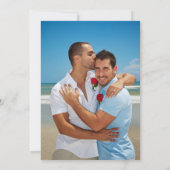 White Overlay Photo Minimal Wedding Kaart (Achterkant)