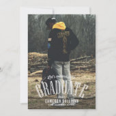 White Overlay Typography Vertical Photo Afstuderen Kaart (Voorkant)