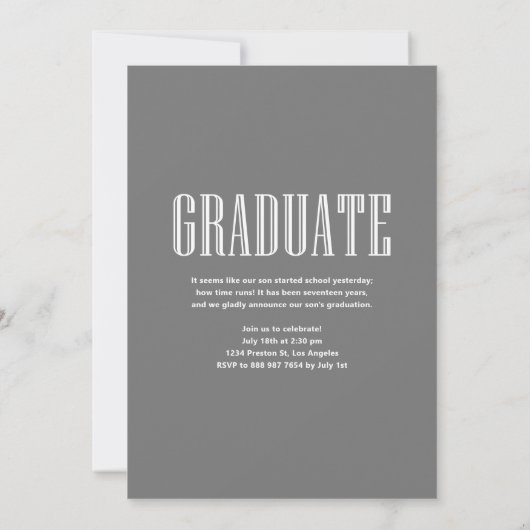 White Overlay Typography Vertical Photo Afstuderen Kaart (Achterkant)
