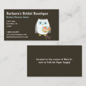 White Owl Bride met het blote Bouquet Visitekaartj Visitekaartje (Voorkant / Achterkant)