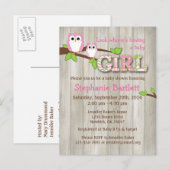 White Owl Chevron Baby shower Uitnodiging (Voorkant / Achterkant)