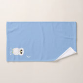 White Owl & Crescent Moon Sky Blue Bad Handdoek (Handdoek)