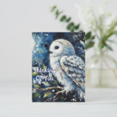 White Owl Moonlight Denken aan je Wenskaart Briefkaart (Staand voorkant)