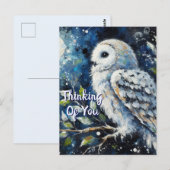 White Owl Moonlight Denken aan je Wenskaart Briefkaart (Voorkant / Achterkant)