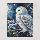 White Owl Moonlight Denken aan je Wenskaart Briefkaart (Voorkant)