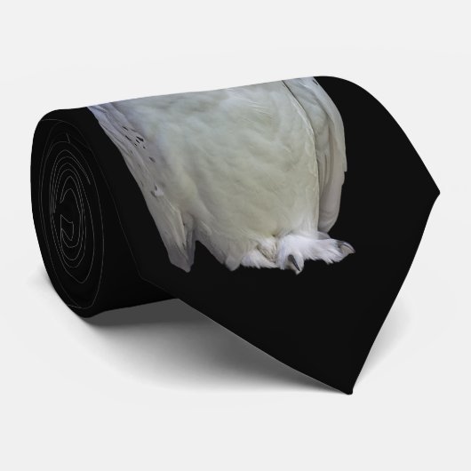 White Owl on Black Stropdas (Opgerold)