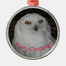 White Owl Photo Kerstmis Keramisch Ornament