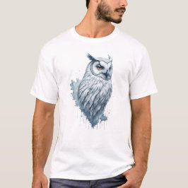 White Owl Waterverf Schilderen T-shirt
