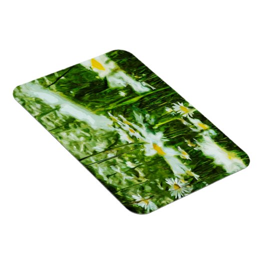 White Oxeye Daisy Abstract Floral Magneet (Rechterzijde)