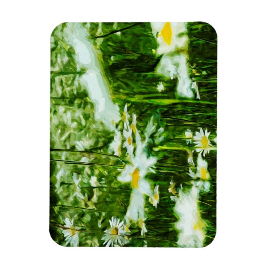 White Oxeye Daisy Abstract Floral Magneet (Verticaal)