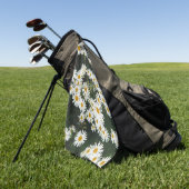 White Oxeye Daisy, Moon Daisy Meadow Golfhanddoek (Groen)