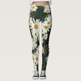 White Oxeye Daisy, Moon Daisy Meadow Leggings