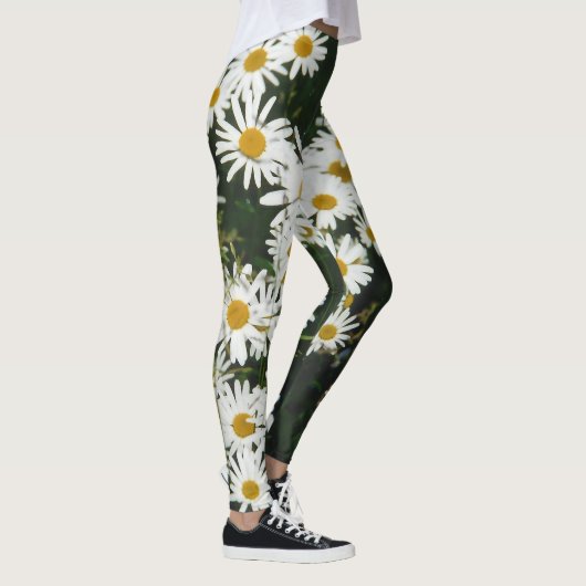White Oxeye Daisy, Moon Daisy Meadow Leggings (Rechts)