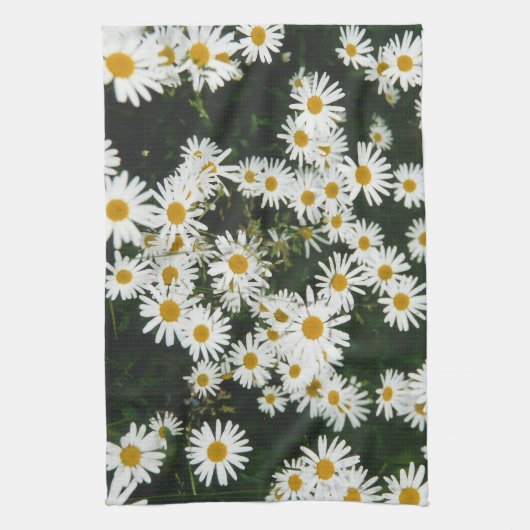White Oxeye Daisy, Moon Daisy Meadow Theedoek (Verticaal)