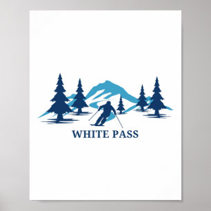 White P Washington Ski Resort Skien Skiloper Poster