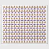 White Paars & Gold-Tan kerstboom - Gift Wrap Cadeaupapier (Vlak)