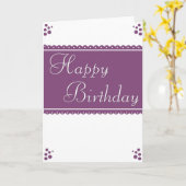 White/Paars Happy Birthday Kaart Design 1 (Gele Bloem)