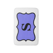White Paars Lavender Monogram Initiaal Home Badmat (Voorkant Verticaal)