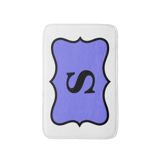 White Paars Lavender Monogram Initiaal Home Badmat (Voorkant Verticaal)