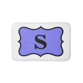 White Paars Lavender Monogram Initiaal Home Badmat (Voorkant)