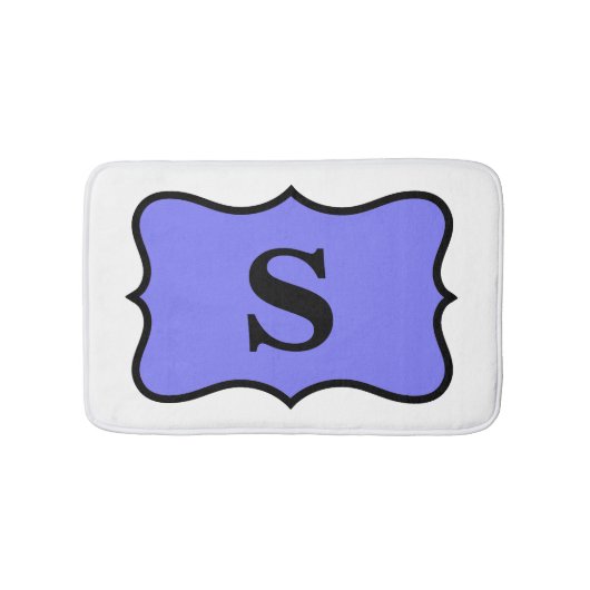 White Paars Lavender Monogram Initiaal Home Badmat (Voorkant)