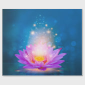 White Paars Lotus Flower Zen Blue Cadeaupapier (Vlak)
