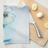 White Paars Pansies Flowers Blue Vase Floral Theedoek (Quarter Fold)