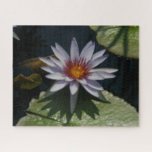 White Paars Waterlilies Jigzaag Puzzle Legpuzzel