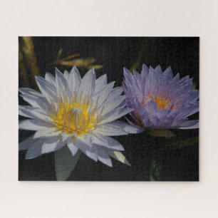 White Paars Waterlilies Jigzaag Puzzle Legpuzzel
