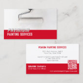 White Paint Roller Paint Services Rode Strip Visitekaartje (Voorkant / Achterkant)