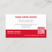 White Paint Roller Paint Services Rode Strip Visitekaartje (Achterkant)