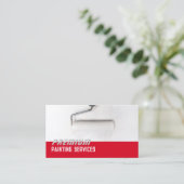 White Paint Roller Paint Services Rode Strip Visitekaartje (Staand voorkant)