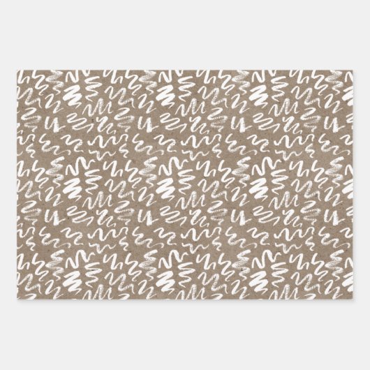 White Paint Rustic Kraft Simple Elegant Kerstmis Inpakpapier Vel (Voorkant 3)