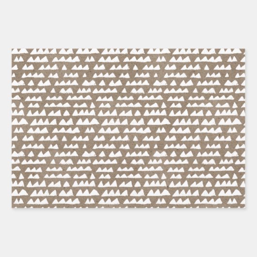 White Paint Rustic Kraft Simple Elegant Kerstmis Inpakpapier Vel (Voorkant)