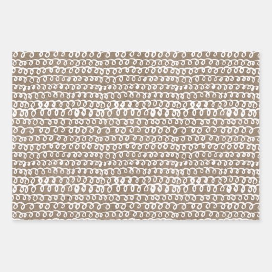 White Paint Rustic Kraft Simple Elegant Kerstmis Inpakpapier Vel (Voorkant 3)