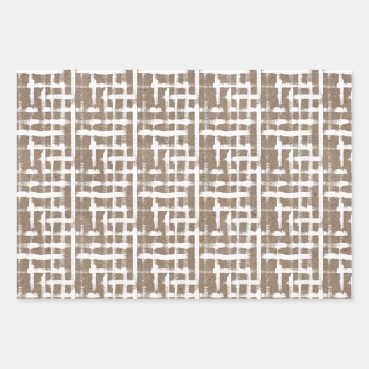 White Paint Rustic Kraft Simple Elegant Kerstmis Inpakpapier Vel (Voorkant 2)