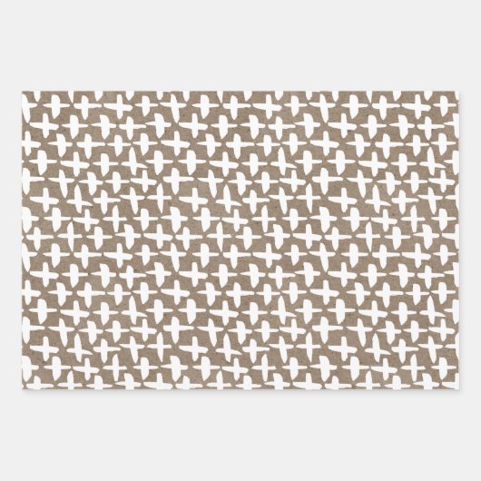 White Paint Rustic Kraft Simple Elegant Kerstmis Inpakpapier Vel (Voorkant 3)