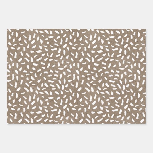 White Paint Rustic Kraft Simple Elegant Kerstmis Inpakpapier Vel (Voorkant)