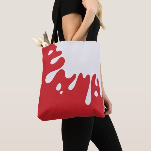 White Paint Splash Cardinaal Red Tote Bag (Dichtbij)